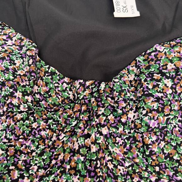 ASTR The Label Livie Floral Ruched Smocked Sleeve Top Sweetheart Neck SZ XS NWT - Picture 8 of 12